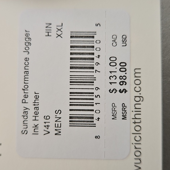 NWT Vuori Sunday Performance Jogger - Picture 4 of 4